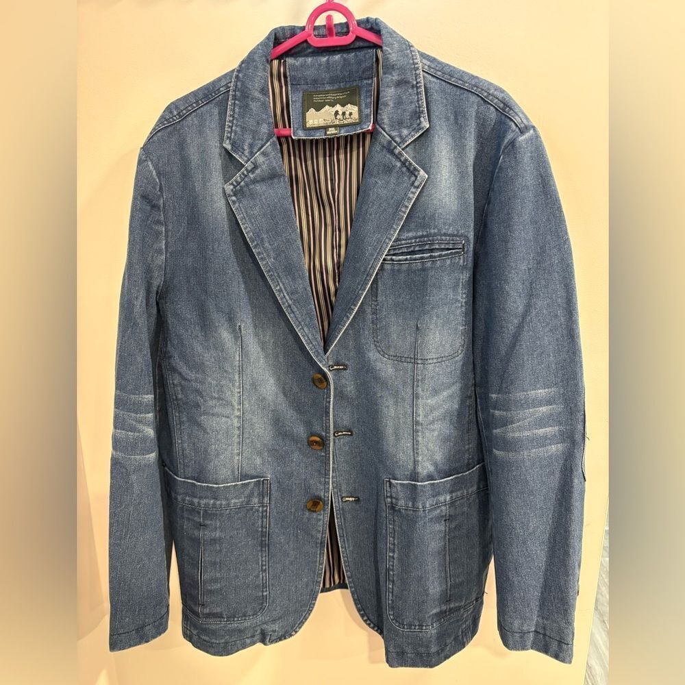 Stylish Blue Denim Blazer for Men